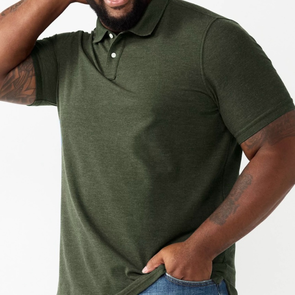 Faded Glory Green Collared Short Sleeve Polo